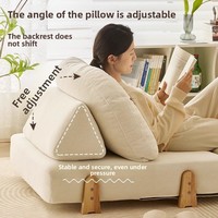 Canapé modulaire extensible en bois et tissu, style minimaliste moderne, avec module lit et chaise longue trois places pour petits espaces de vie