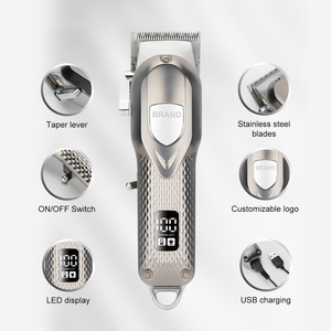 Cabello profesional de metal completo para uso en peluquero, cuchillas de acero inoxidable de alta calidad, carga USB, uso comercial doméstico - Product Image 2