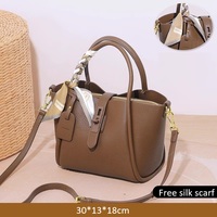 Sac fourre-tout grande capacité en cuir PU grain litchi pour femme, idéal pour les trajets quotidiens