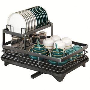 Kitchen Shelving Table Top Drain Rack Dish Drying <b>Storage</b> Rack 2 Tier Kitchen Countertop Organizer Stand Escuridor De Platos - Product Image 1