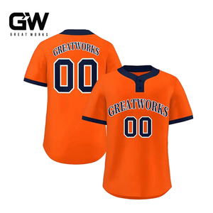 Jersey Baseball Pria Kustom OEM, Cetak Sublimasi, Kemeja Olahraga Kancing Penuh, Seragam Tim, Desain Logo, Nama dan Nomor yang Dipersonalisasi - Product Image 5