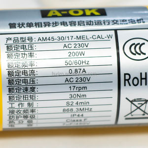 <span class=keywords><strong>Moteur</strong></span> d'obturateur intelligent Wi-Fi <span class=keywords><strong>AOK</strong></span> AM45-30/17-MEL-CAL-W pour pare-soleil avec contrôle de la lumière et du fil, limite électronique, <span class=keywords><strong>moteur</strong></span> AC - Product Image 2