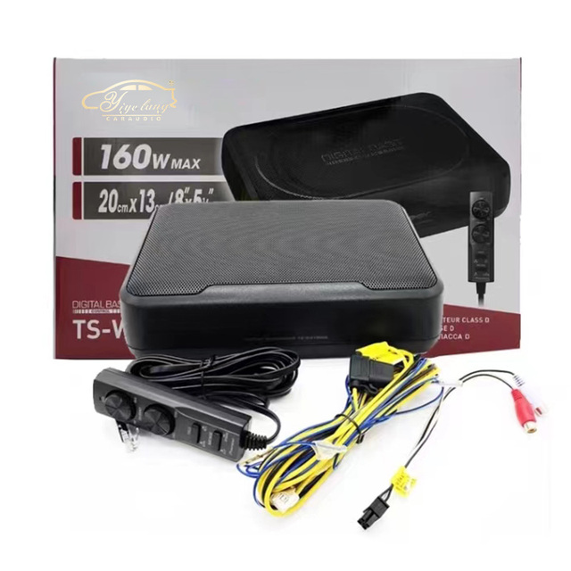 160W Car Active Subwoofer Audio Speaker Frequency 90dB Super Power Loud Sound Speakers 12V Ultra Thin Subwoofer