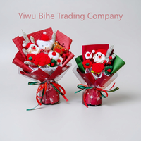 BH Unique Bouquet de Noël en fil tricoté et tissage pan, Poupée artisanale, Décorations florales, Ornements créatifs pour la veille de Noël et les fêtes