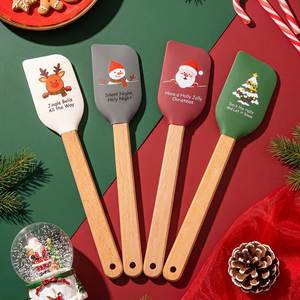 Juego de Espátulas de Silicona Navideñas Personalizadas, Resistentes al Calor, Aptas para Lavavajillas, Ecológicas, Herramientas para Hornear y Decorar Pasteles - Product Image 1