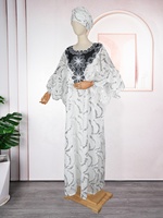 Élégantes Robes Africaines pour Femmes Mode Musulmane Boubou Abayas Robe Dashiki Ankara Tenues en Dentelle Robe de Soirée Caftan Maxi