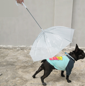 <span class=keywords><strong>Paraguas</strong></span> de invierno para perros pequeños con impermeable transparente y correa para caminar Material de poliéster de patrón sólido - Product Image 3