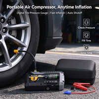 Démarreur de voiture 4 en 1 et compresseur d'air, boîte de démarrage de batterie de véhicule 12V, gonfleur de pneus numérique, alimentation de secours