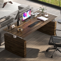 Bureau debout électrique à hauteur réglable motorisé, table de travail et de jeu en bois extensible