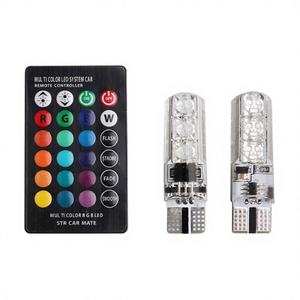 Luz LED para Auto con Control Remoto de Silicona T10 RGB 5050 6SMD 5W, Luz de Ambiente Colorida Pequeña para Motocicleta, Tira de Luz Estroboscópica de 24 Teclas - Product Image 1