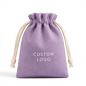 Sac à cordon en coton avec logo personnalisé, disponible en plusieurs couleurs, pour bijoux et cadeaux - Product Image 4