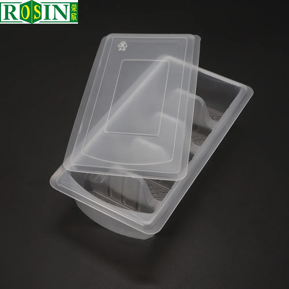 थोक खाद्य ग्रेड गुलगुला के लिए डिस्पोजेबल पीपी प्लास्टिक जमे हुए भोजन की थाली पैकेजिंग