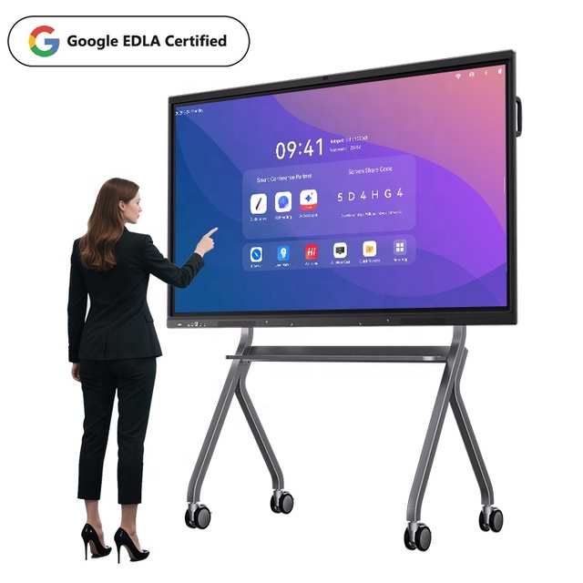 85 Inch Aluminum Alloy Frame 350nits High Brightness 4K IR-touch Interactive Flat Panel Display for Meeting and Education