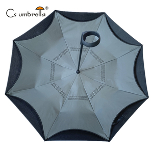 Paraguas invertido impreso con logotipo personalizado, paraguas invertido con mango de plástico a prueba de viento, portavasos promocional, paraguas inverso - Product Image 5