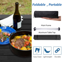 Table de plage en aluminium personnalisée pique-nique en plein air barbecue cookingFestival petite table de camping pliante avec sac de transport