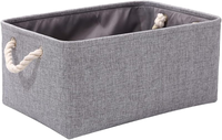 Boîte de rangement de luxe rectangulaire grise en tissu tressé avec éclairage LED, présentoir à bijoux, cadeau, écologique, pliable, fait main