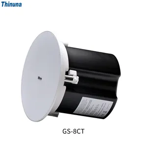 Thinuna GS-8CT双向全范围音频系统齐平安装扬声器60W 100V同轴室内天花板扬声器，适用于咖啡店