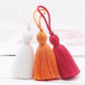 Pompons franges en coton, 8cm, corde suspendue pour rideaux, couture vêtement décoration maison, accessoires bijoux artisanaux - Product Image 3