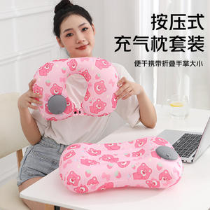 หมอนเป่าลมทรงสี่เหลี่ยมผ้าไหมน้ำแข็ง 28x28x14 ซม. พกพาสะดวก พับได้ ใช้เป็นพนักพิงหลังสำหรับเดินทาง ให้ความรู้สึกเย็นสบาย พร้อมลายพิมพ์ - Product Image 5