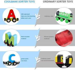 Alfabeto tren 26 letras fuerte rompecabezas de madera Regalo de Cumpleaños alfabeto tren bloques de construcción conjunto bebé regalo de cumpleaños - Product Image 5