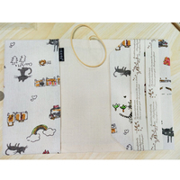 Pochette en tissu portable personnalisée pour livres de poche Kindle Couverture réutilisable avec sac à stylo pour le voyage pour les amateurs de livres