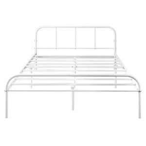 Queen Bed Frame Base Plate-forme Matelas Fondation Métal Blanc Chambre Meubles Simple Moderne Pleine Chambre Métal Acier Tube <span class=keywords><strong>GDLT</strong></span> - Product Image 1