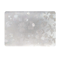Set de table rectangulaire arrondi en PVC RNPT, effet coquillage floral doux, finition réfléchissante, résistant à l'huile, pour la salle à manger à domicile