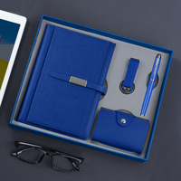 Coffret Cadeau d'Affaires 4 en 1 Personnalisable, Carnet A5 en Cuir PU, Stylo, Clé USB et Porte-Cartes de Luxe