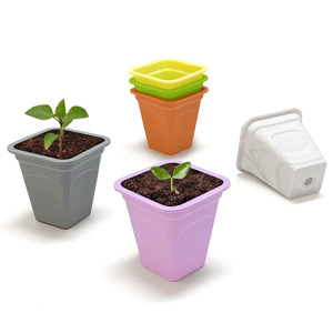 Paquete de 1 Maceta Cuadrada de Silicona para Plantas, Contenedor Multicolor para Germinación de Semillas y Flores, Accesorios de Jardín - Product Image 4