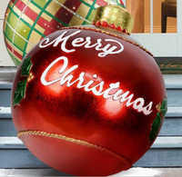 Ballons de décoration de Noël 60 cm, amusants pour l'extérieur, ambiance festive, boules de Noël gonflables en PVC imprimées, ornements artisanaux