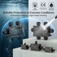 Boîte de jonction à cinq voies étanche IP68 coque de Distribution étanche à la pluie extérieure couvercle de charnière à quatre voies ignifuge pour connecteurs