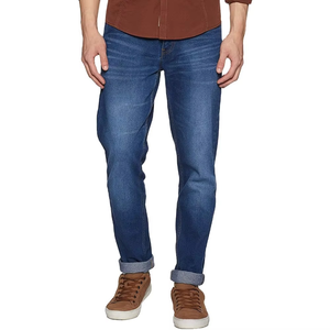Jean en denim délavé coupe droite taille mi-haute personnalisé pour homme, style streetwear, haute qualité, vente chaude pour tenue décontractée - Product Image 6
