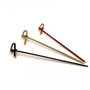 Brochetas de bambú de 3 mm de grosor, desechables, para fiestas, diseño de nudo floral - Product Image 2