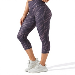 Pantalons de sport à séchage rapide tendance, avec logo personnalisé, sublimation, compression, taille haute, imprimés, leggings de fitness et de yoga pour femmes - Product Image 4