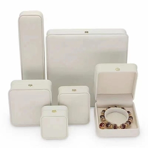 Wholesale custom logo elegant leather packaging <b>box</b> ring <b>earring</b> pendant chain colier set jewelry storage <b>box</b> - Product Image 6