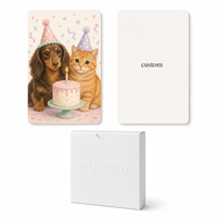 Cartes flash personnalisées à motifs animaux pour toute la famille, recyclables, design recto-verso et livret photo assorti en option