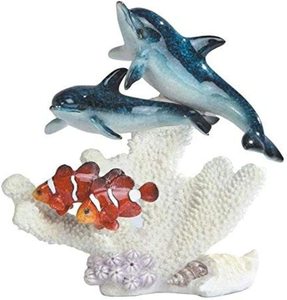 ทะเลมหาสมุทรเรซิ่นสีฟ้าขวดโลมาประติมากรรมสำหรับทะเลทะเลทะเลทะเลบ้านในร่มตกแต่ง - Product Image 3