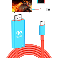 Câble de charge rapide TUTI 2M 100W HDTV 4K60HZ Switch N-Switch 2 Dock Type C vers HDTV pour TV, téléphone, PC, jeux