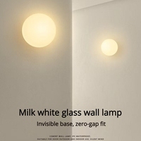 Lampe murale LED sphérique en verre minimaliste pour hôtel, salon, mur d'arrière-plan, salle de bain, chambre à coucher, chevet