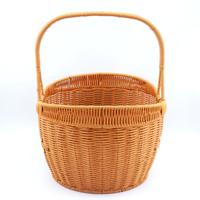 Großer, handgefertigter, rattenähnlicher Korb im chinesischen Stil für Picknick, Outdoor, Obstpflücken und Einkaufen