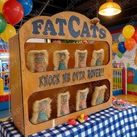 Fat Cats Jeu de Carnaval, Jeu de Fête 'Knock Party', Location pour Événements, Divertissement Familial, Équipement de Jeux Extérieurs pour Enfants, Matériau en Fibre