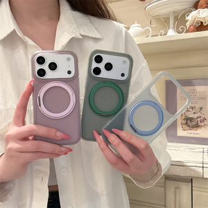 เคสโทรศัพท์แบบด้าน หมุนได้ พร้อมขาตั้ง สำหรับ iPhone 17 Pro Max 16 15 ดีไซน์มินิมอล ป้องกันอย่างดี สำหรับผู้หญิง - Product Image 1