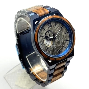 Unisex Wooden <strong>Analog</strong> Quartz <strong>Watch</strong> <strong>with</strong> Crystal Dial Vintage Style Miyota Movement Handmade 45mm Dial 18mm Band - Product Image 6