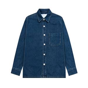 Chemise en jean décontractée surdimensionnée pour homme, style japonais Ami Selvedge, personnalisée, à manches longues, en denim, avec broderie motif cœur, populaire à <span class=keywords><strong>Paris</strong></span> - Product Image 5