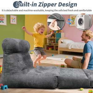 Compressed Eco-Friendly Portable Floor Sofa Couch Convertible Sleeper <b>Chair</b> Back Support Washable <b>Cover</b> for Living Room Bedroom - Product Image 4