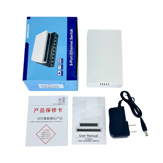 OEM ODM Ethernet Switch 8 Port 1000 Gigabit Smart Switch 8 Ports Network Switch 100 MBPS