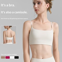 Soutien-gorge de sport sexy pour femme 2026, style débardeur de yoga, à bretelles croisées, avec bonnets semi-fixés, maintien élevé, respirant, en maille sans bretelles, Spandex/Nylon