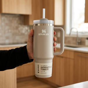 Gray Stainless Steel Tumbler with Handle and <b>Straw</b> 30 Oz Vacuum <b>Cup</b> Mug for Cold Drink Travel 12-24 Hours Thermal Insulation - Product Image 3