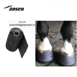 منتجات العناية بالخيول، ضمادة الأرجل الطبية من الألياف الزجاجية للخيول، شريط تثبيت طبي أسود اللون من الألياف الزجاجية والبوليستر - Product Image 3