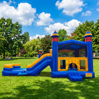 Structure gonflable commerciale combinée avec toboggan et piscine, château gonflable pour enfants pour la location événementielle